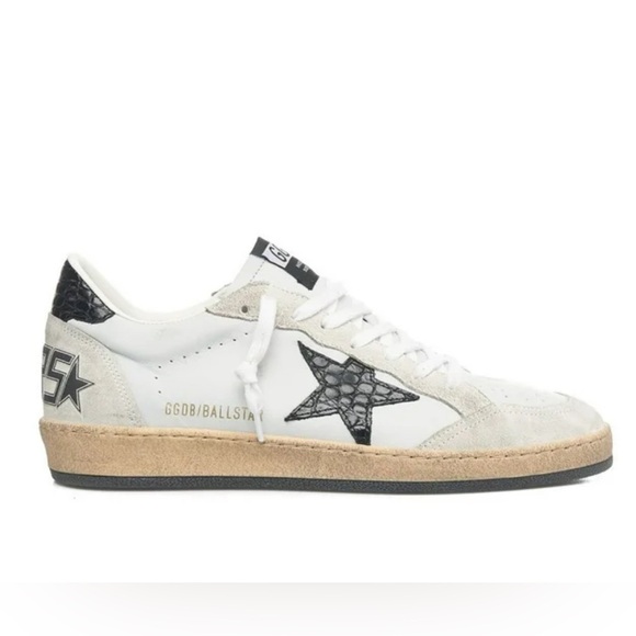 Golden Goose Men’s Ball Star Sneaker, White black Cocco NIB Auth - Picture 1 of 6